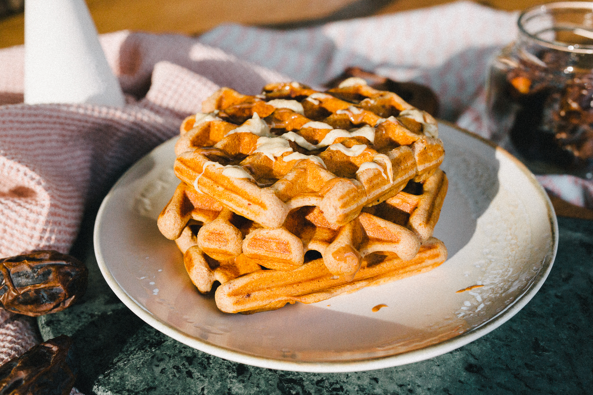 Vegane Dattel-Waffeln Vegane Dattel-Waffeln